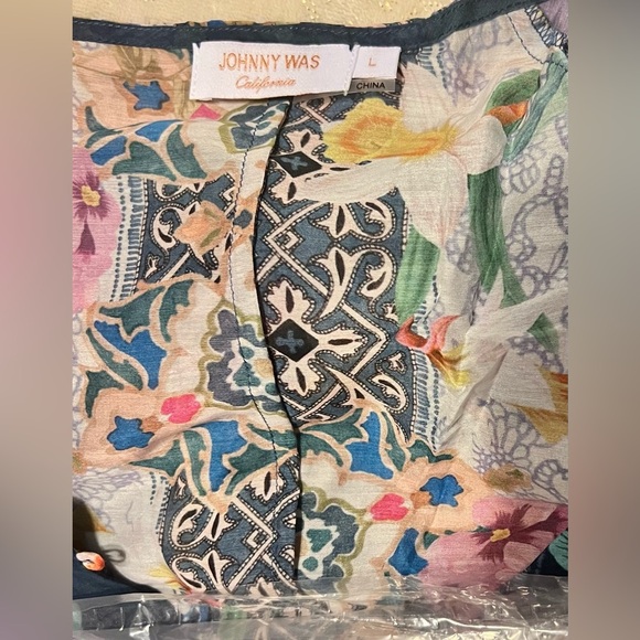 🆕 Johnny Was California Sunrise Surf Silk Blend Swim Resort Cover-Up Long Dress - Picture 8 of 10